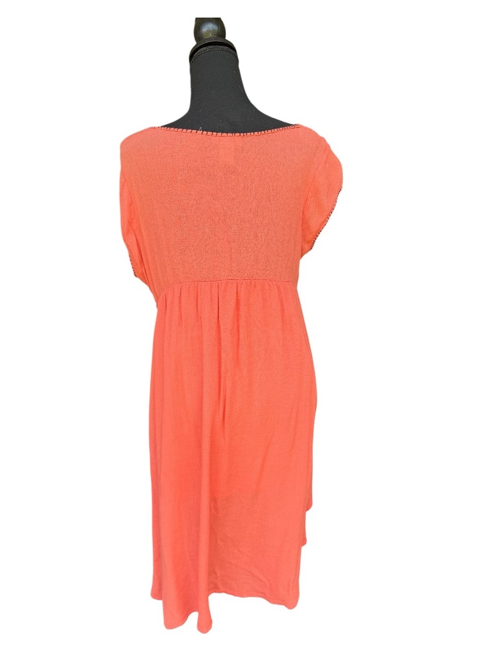 Cost Plus World Market Coral Tunic with Black Embroidery - Picture 4 of 7